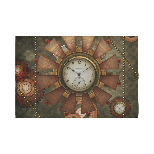 Steampunk, wonderful clocks in noble design Cotton Linen Wall Tapestry 90"x 60"