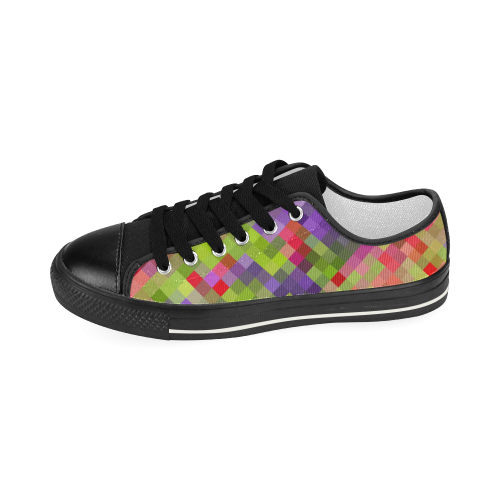 Colorful Mosaic Women's Classic Canvas Shoes (Model 018)