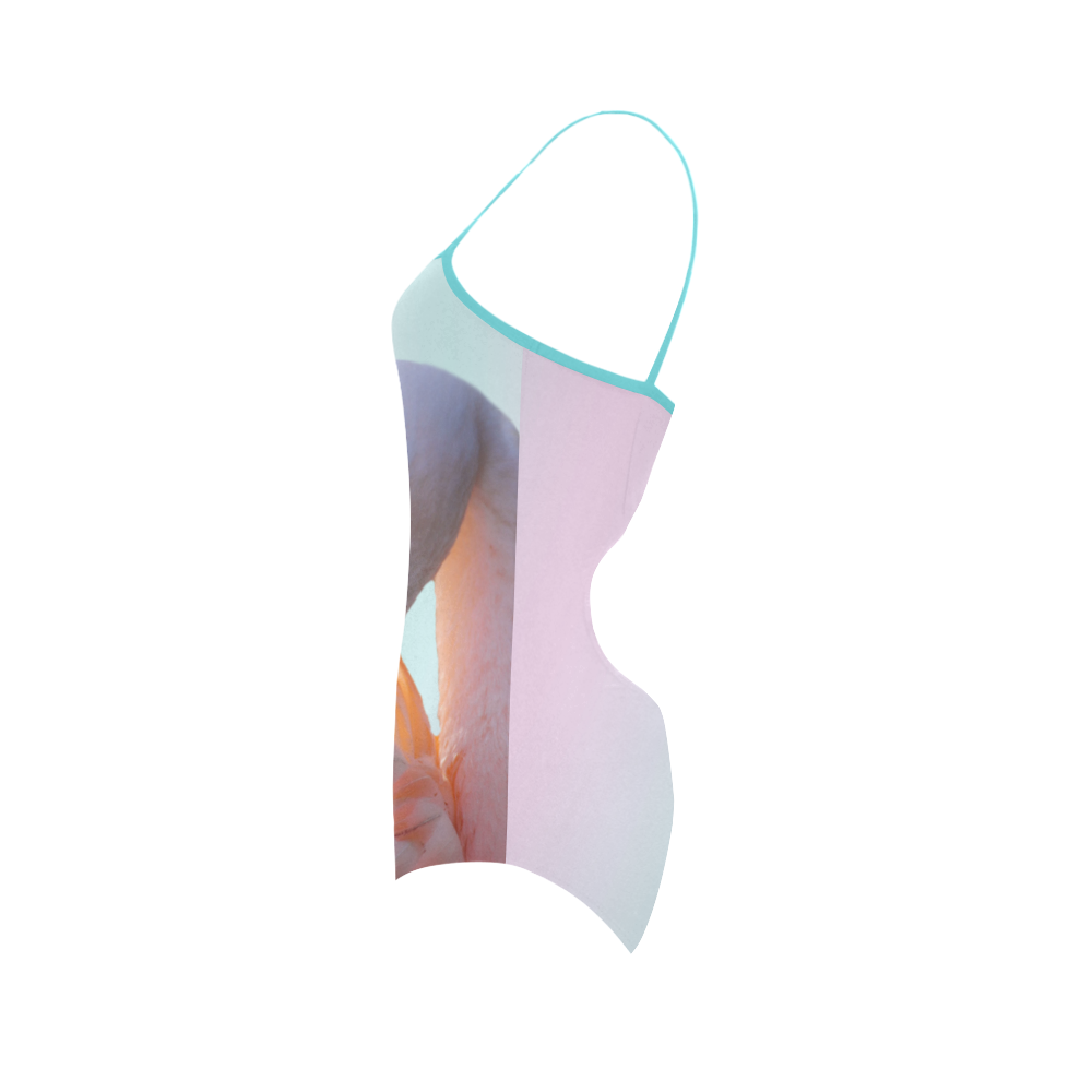 Flamingo Pink Mint Strap Swimsuit ( Model S05)