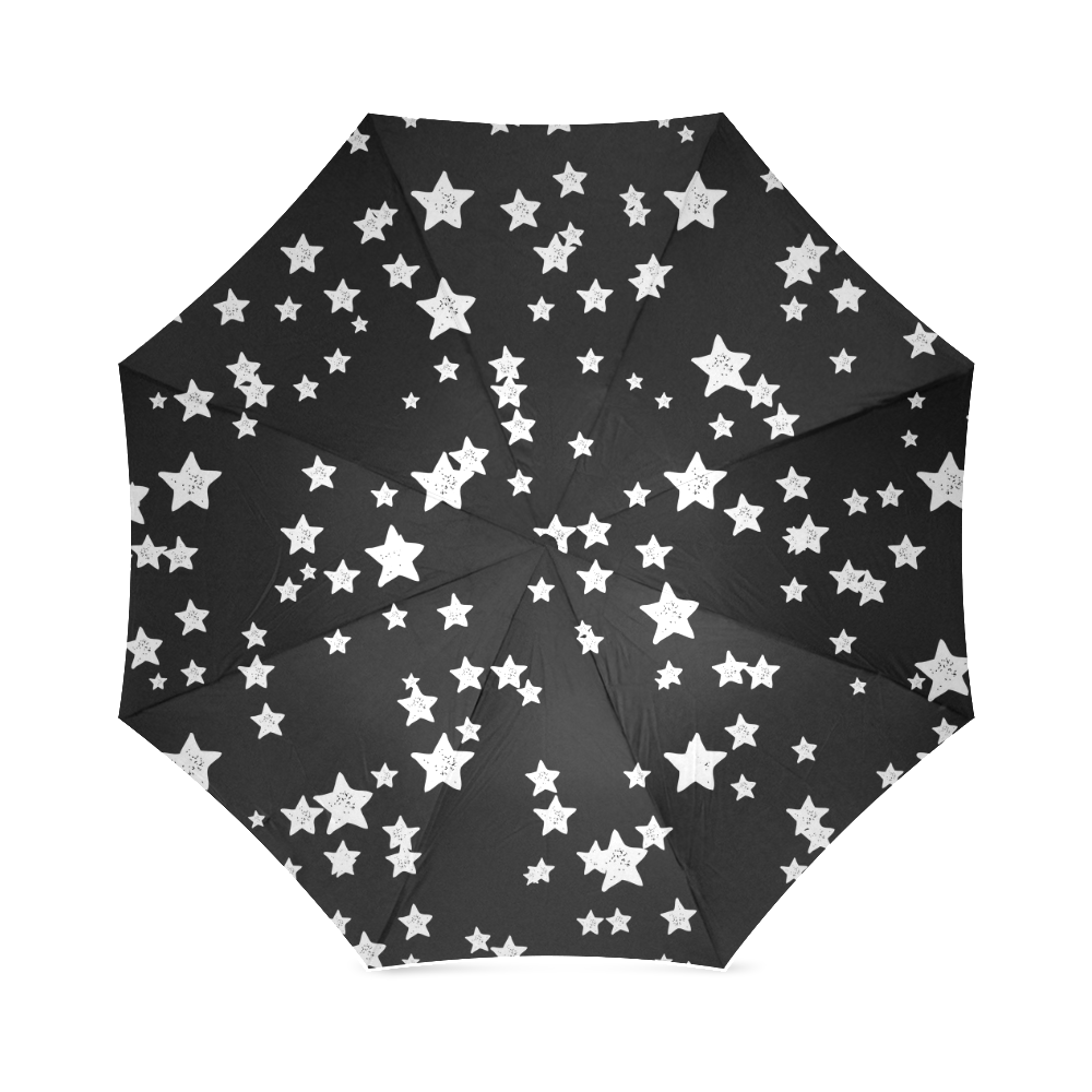 Black and White Starry Pattern Foldable Umbrella (Model U01)
