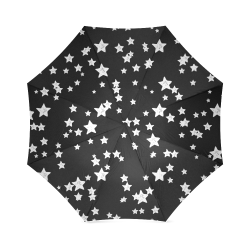 Black and White Starry Pattern Foldable Umbrella (Model U01)