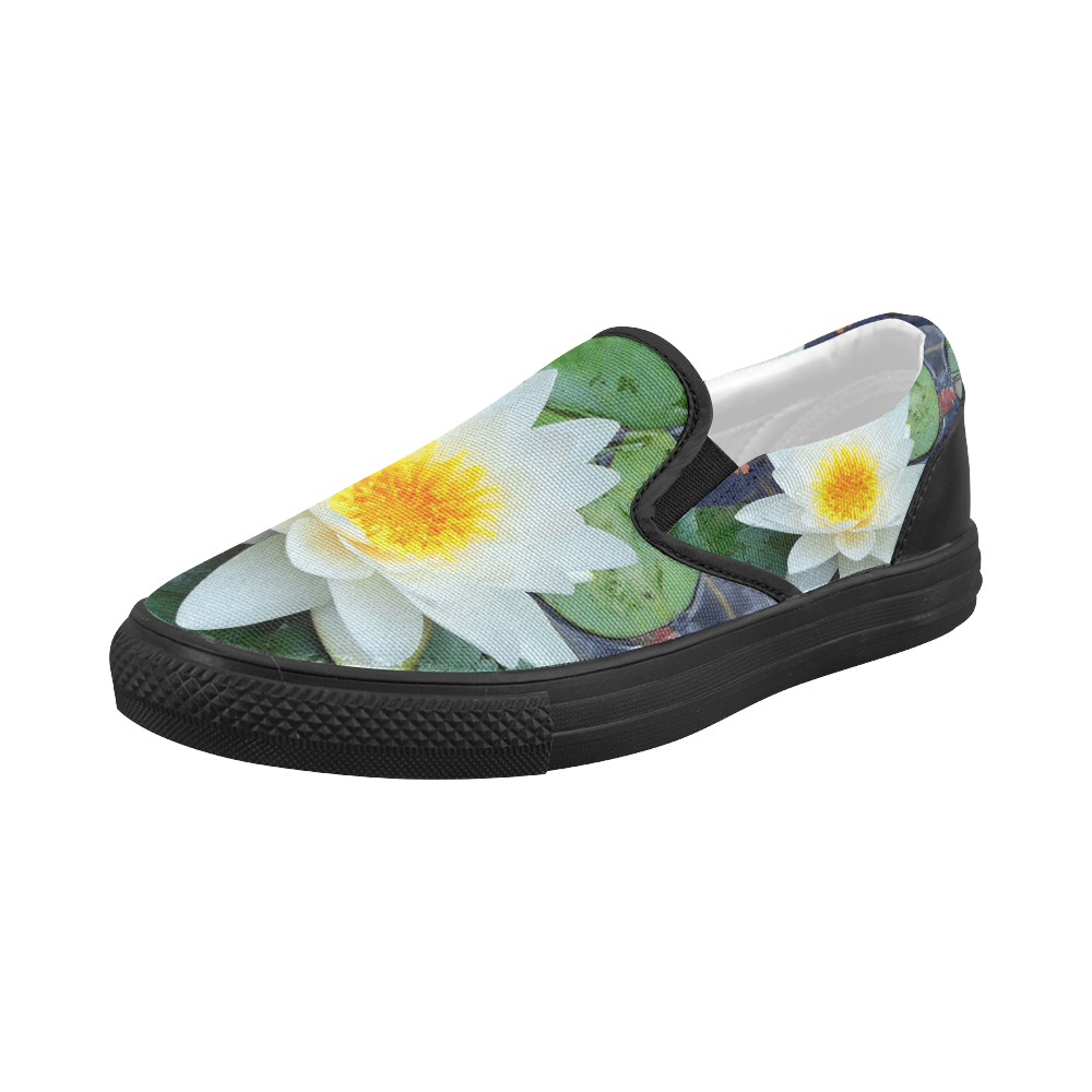Waterlily Women's Slip-on Canvas Shoes (Model 019)