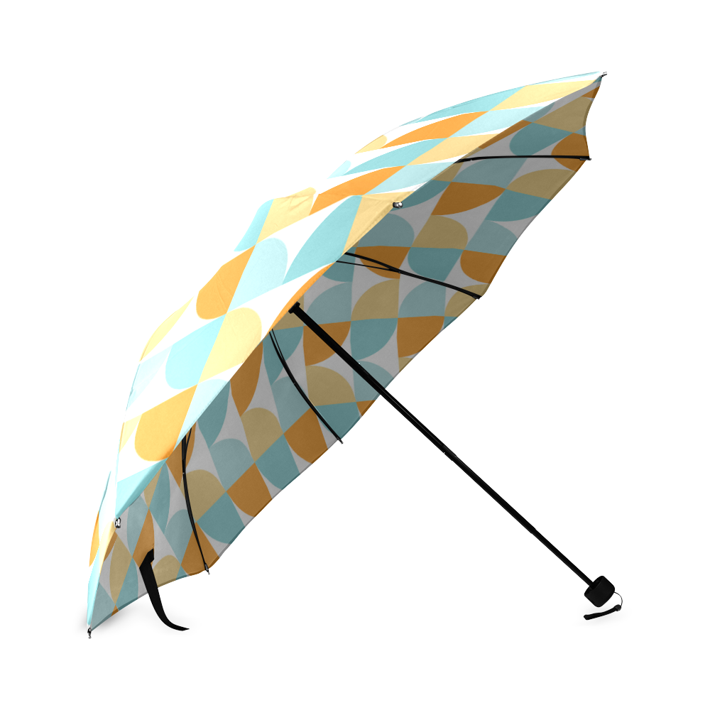 Colorful Quarter Circle Pattern Foldable Umbrella (Model U01)