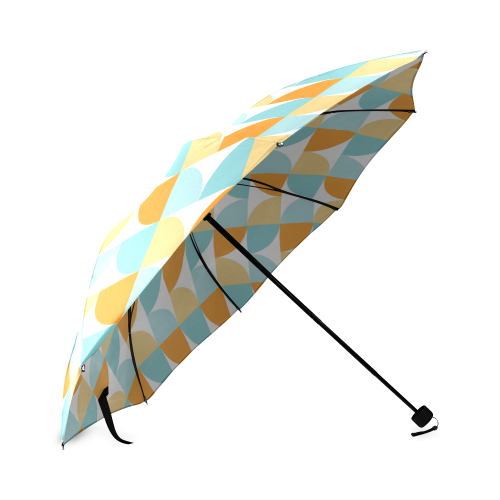 Colorful Quarter Circle Pattern Foldable Umbrella (Model U01)