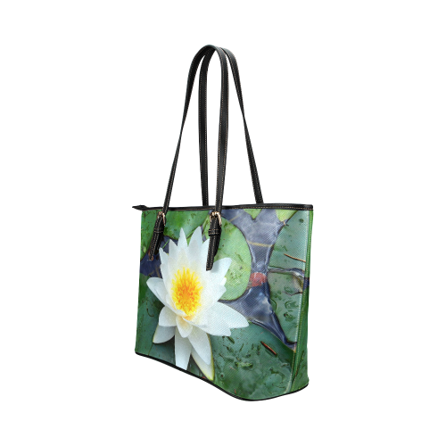 Waterlily Leather Tote Bag/Small (Model 1651)