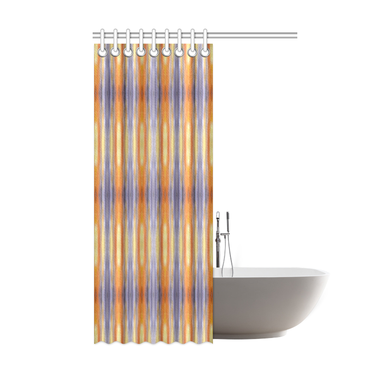 Gray Orange Stripes Pattern Shower Curtain 48"x72"