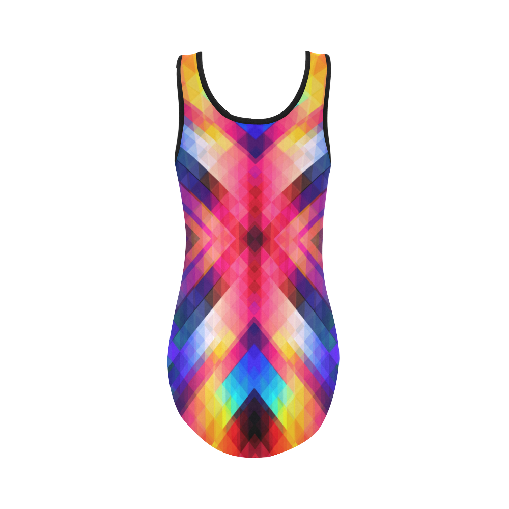 Psycho geometry Vest One Piece Swimsuit (Model S04)