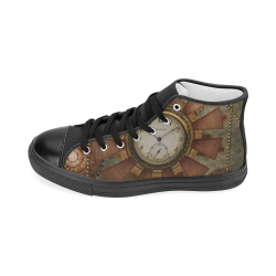 Steampunk, wonderful clocks in noble design Women's Classic High Top Canvas Shoes (Model 017)
