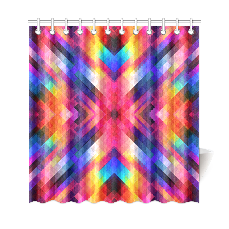 Psycho geometry Shower Curtain 69"x72"