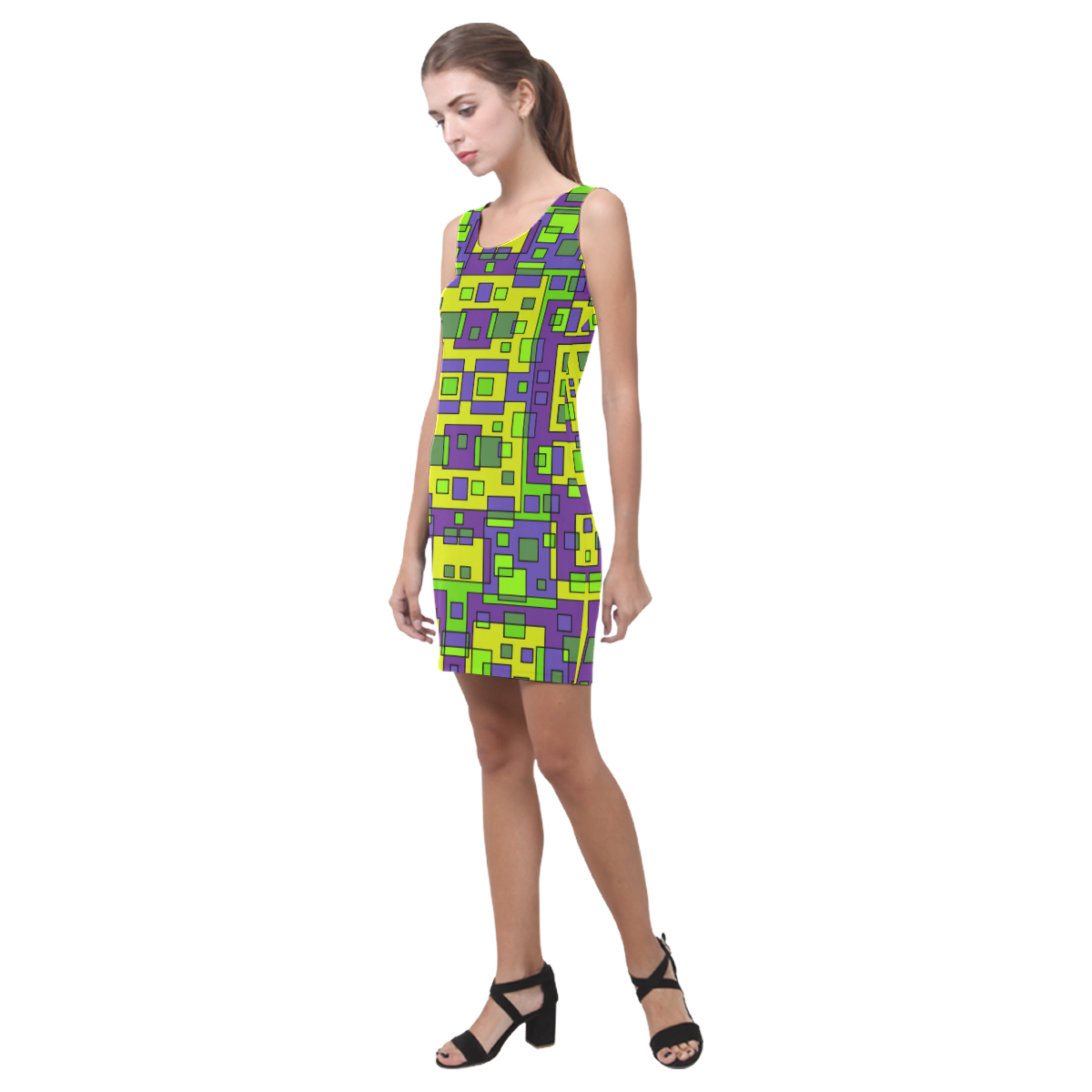 Overlap squares Medea Vest Dress (Model D06)