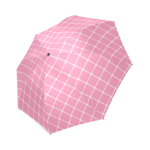 Pink Diagonal Grid Foldable Umbrella (Model U01)