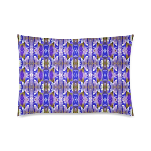Blue White Abstract Flower Pattern Custom Zippered Pillow Case 20"x30"(Twin Sides)