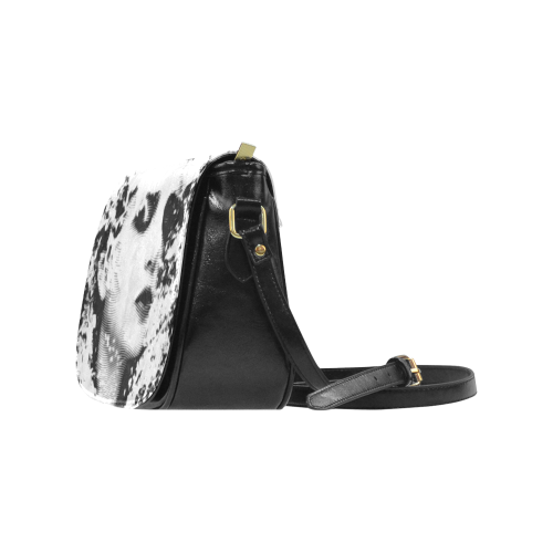 Dreaming Girl - Grunge Style Black White Classic Saddle Bag/Large (Model 1648)