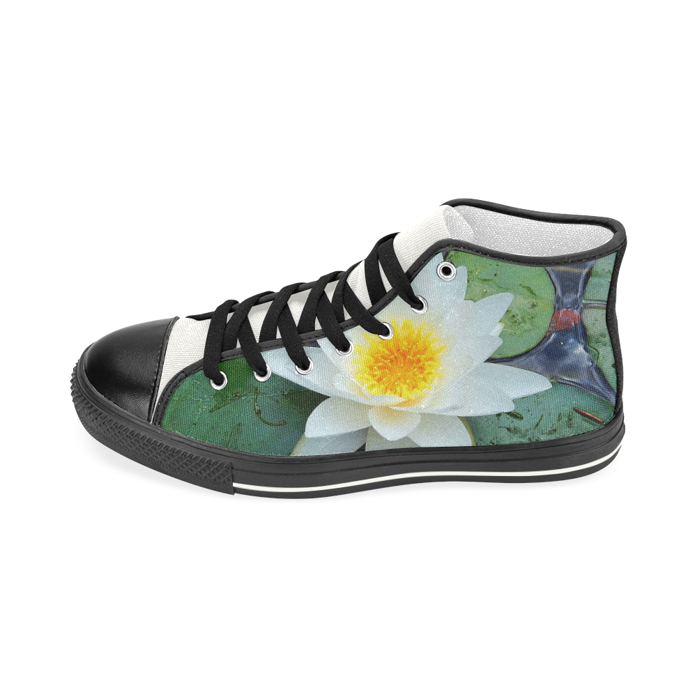 Waterlily Women's Classic High Top Canvas Shoes (Model 017)