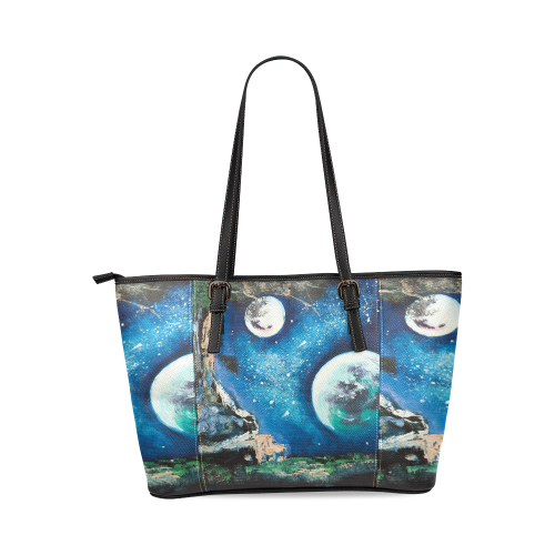 cosmo night Leather Tote Bag/Small (Model 1640)