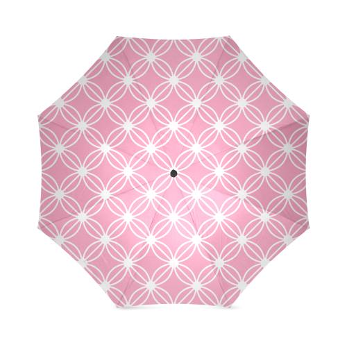 Pink Circle Dots Foldable Umbrella (Model U01)
