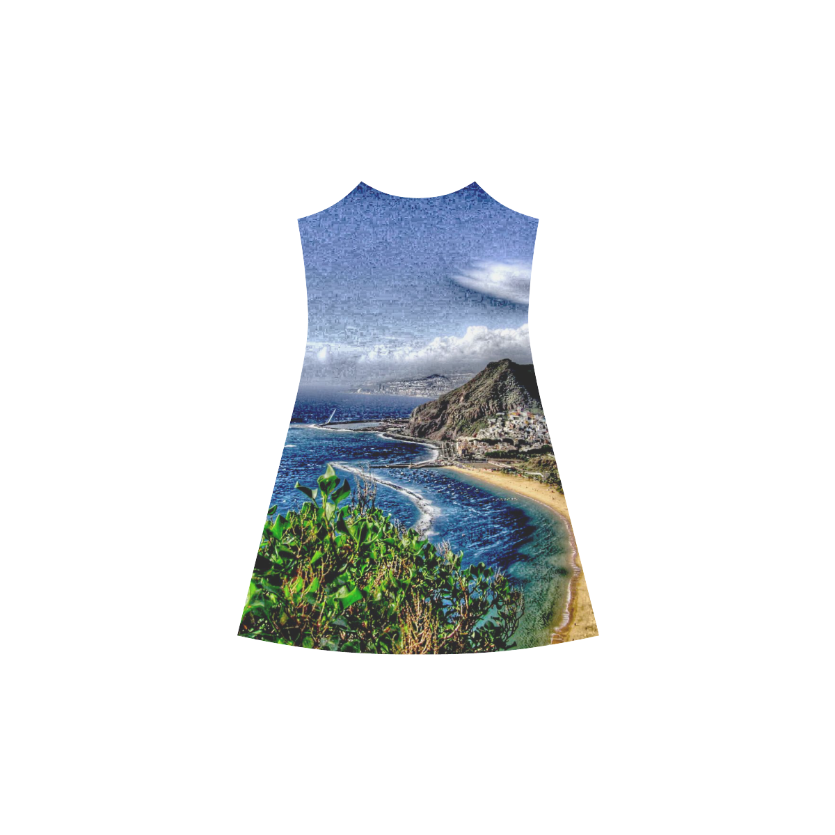 Travel-painted Tenerife Alcestis Slip Dress (Model D05)