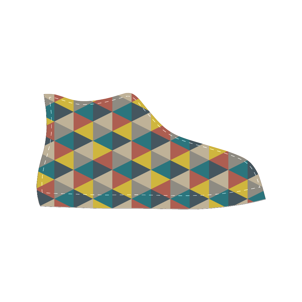 Colorful geometric   - design and vector Women's Classic High Top Canvas Shoes (Model 017)
