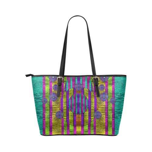 Our world filled of wonderful colors in love Leather Tote Bag/Large (Model 1651)