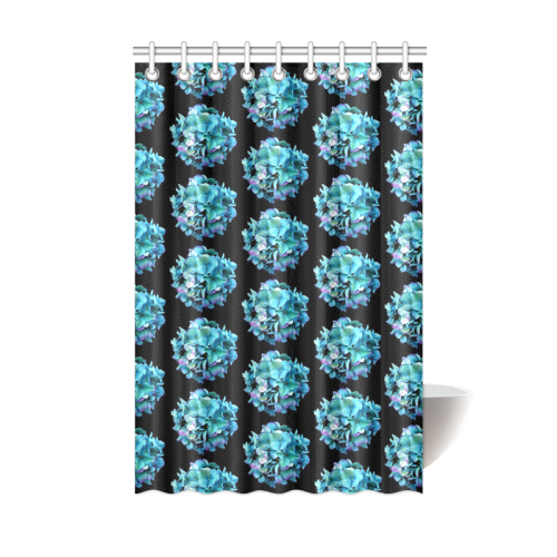 Green Blue Hydrangea Pattern Shower Curtain 48"x72"