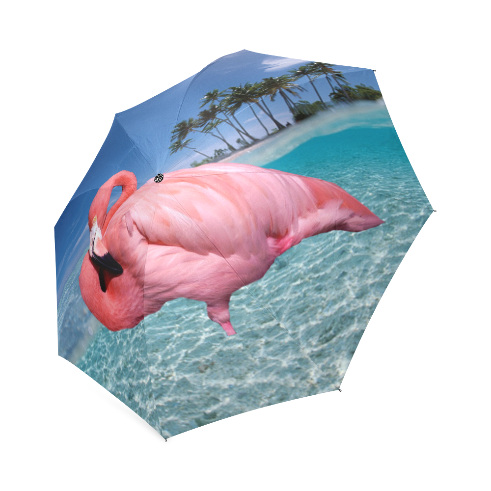 Flamingo and Palms Foldable Umbrella (Model U01)