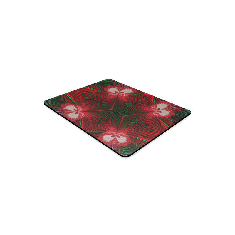 Fractal: Red & Green Christmas Butterfly Rectangle Mousepad