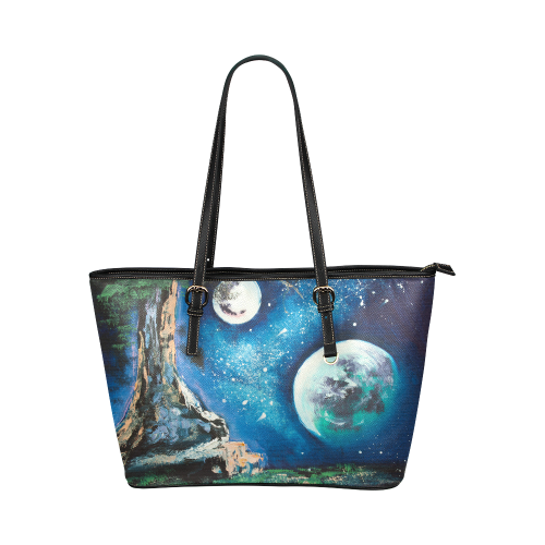 cosmo night Leather Tote Bag/Small (Model 1651)