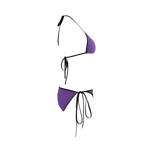 Purple and black squares Custom Bikini Swimsuit