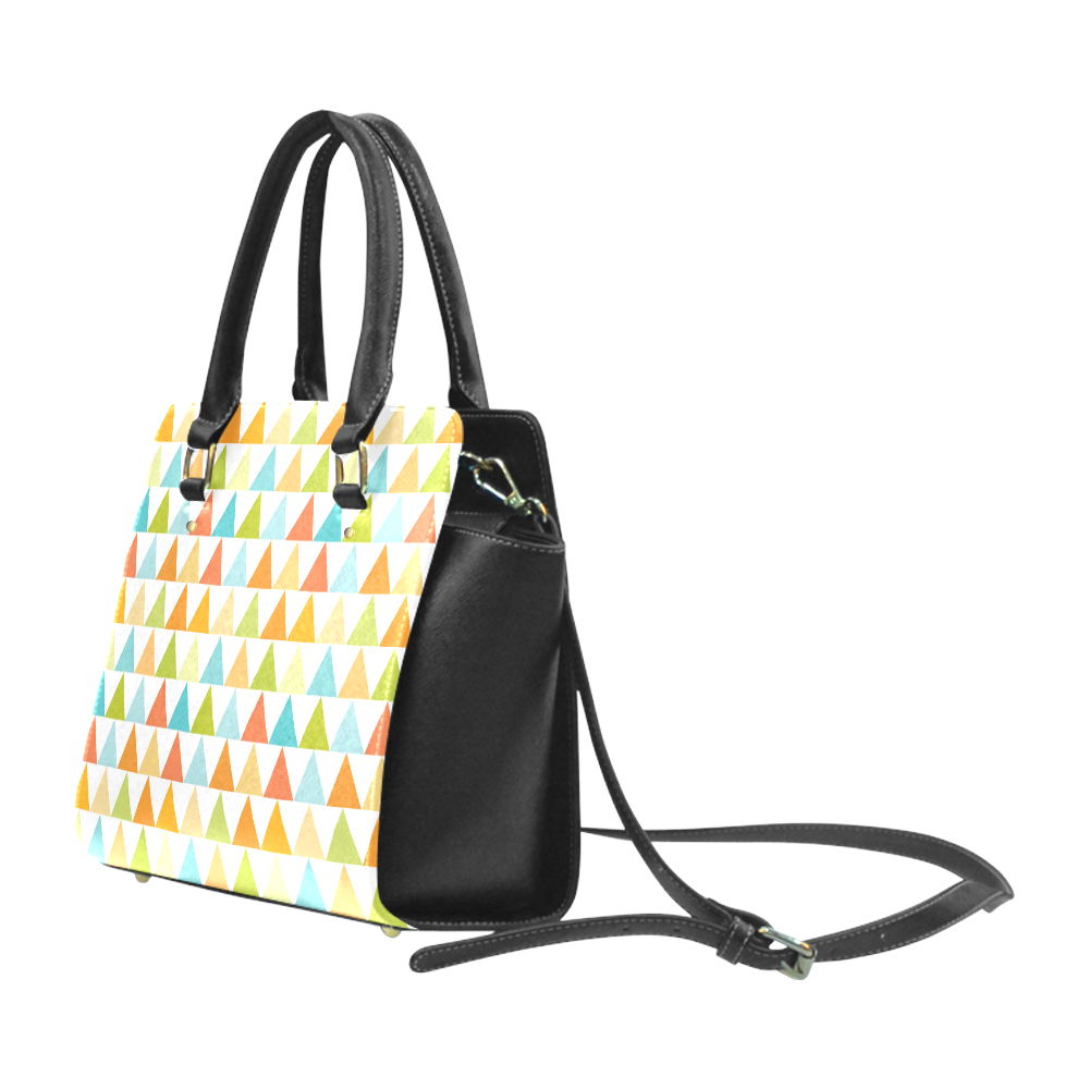 Multi Colored Triangles Classic Shoulder Handbag (Model 1653)