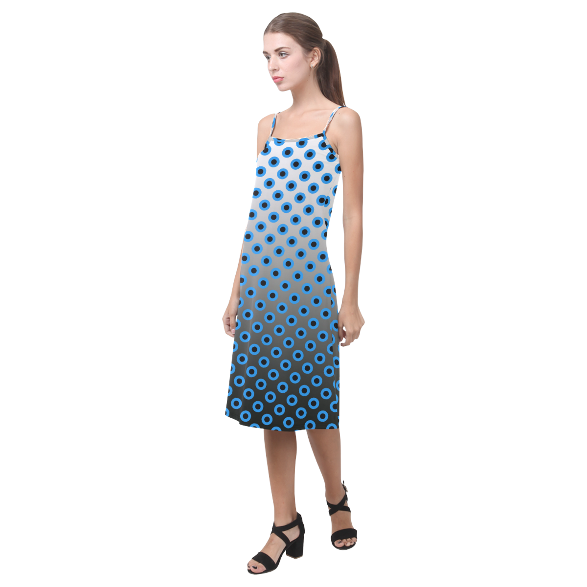Gradient circles Alcestis Slip Dress (Model D05)