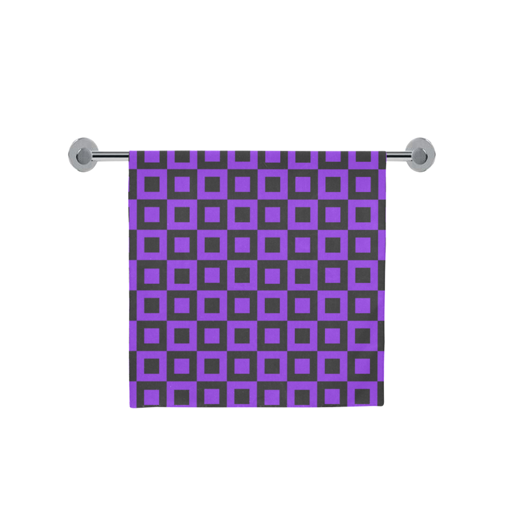 Purple and black squares Bath Towel 30"x56"