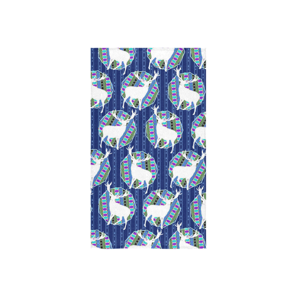 Geometric Deer Retro Pattern Custom Towel 16"x28"