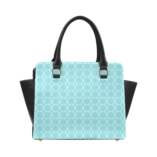 Blue Geometric Classic Shoulder Handbag (Model 1653)