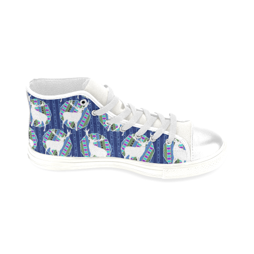 Geometric Deer Retro Pattern Men’s Classic High Top Canvas Shoes (Model 017)