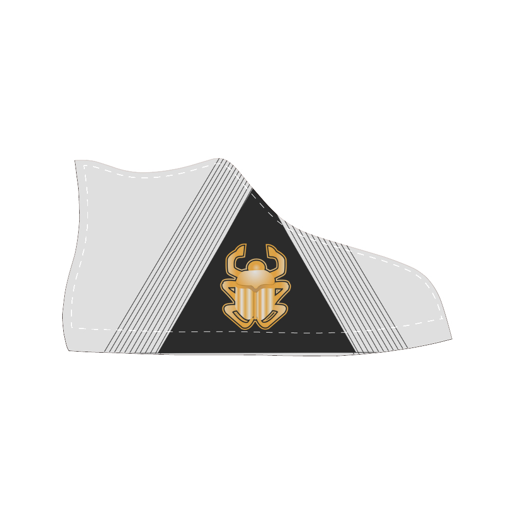 Golden scarab Women's Classic High Top Canvas Shoes (Model 017)