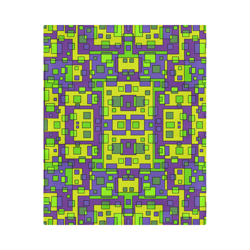 Overlap squares Duvet Cover 86"x70" ( All-over-print)