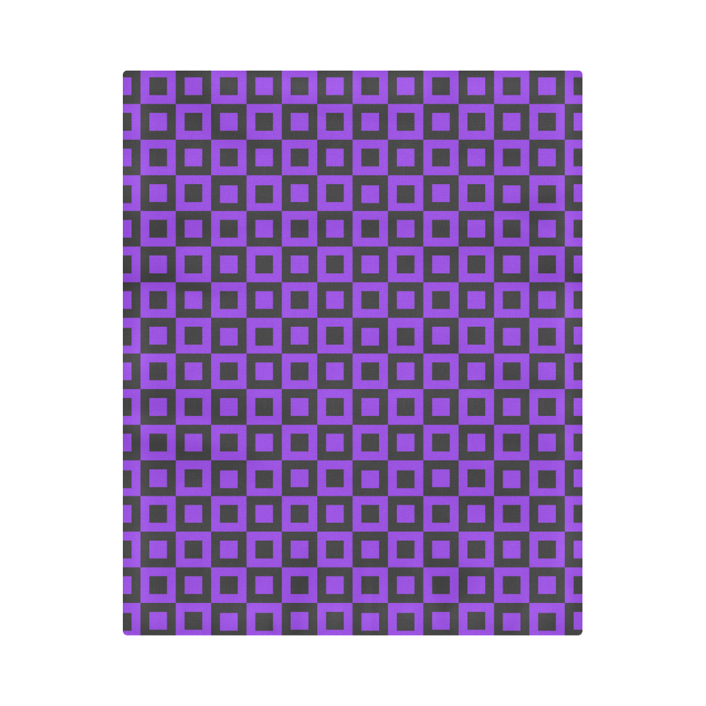Purple and black squares Duvet Cover 86"x70" ( All-over-print)