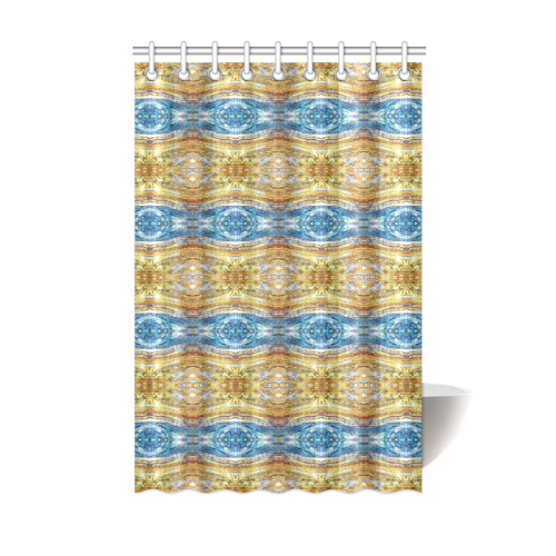 Gold and Blue Elegant Pattern Shower Curtain 48"x72"