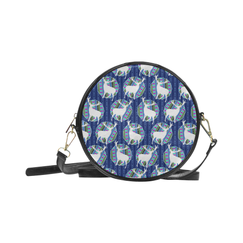 Geometric Deer Retro Pattern Round Sling Bag (Model 1647)