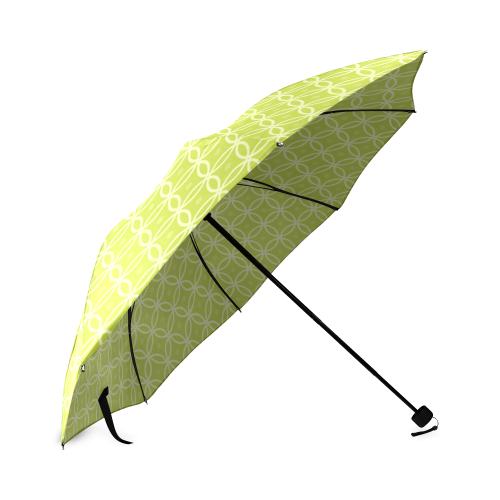 Green Circle Dots Foldable Umbrella (Model U01)