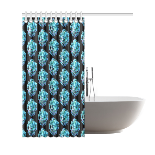 Green Blue Hydrangea Pattern Shower Curtain 69"x72"