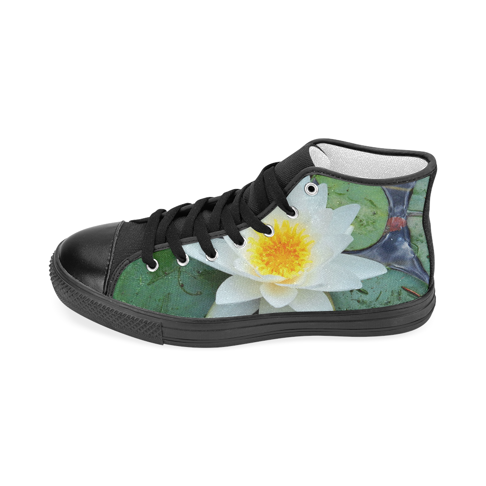 Waterlily Men’s Classic High Top Canvas Shoes (Model 017)