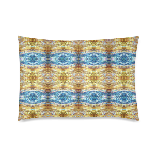Gold and Blue Elegant Pattern Custom Zippered Pillow Case 20"x30"(Twin Sides)