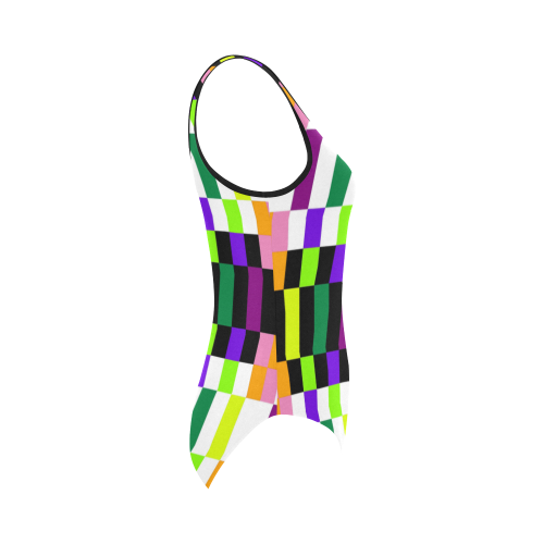 Colorful geometry Vest One Piece Swimsuit (Model S04)