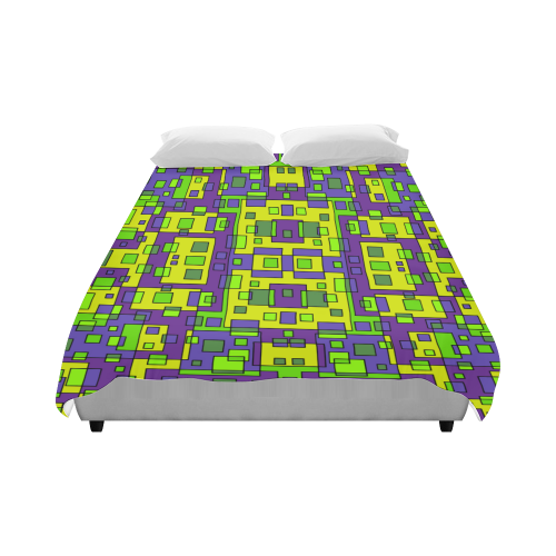 Overlap squares Duvet Cover 86"x70" ( All-over-print)