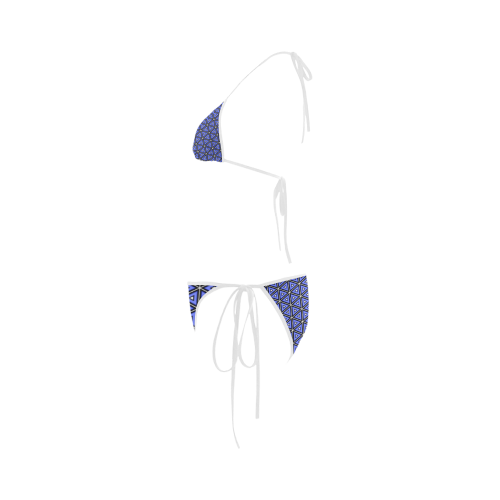 Techno blue triangles Custom Bikini Swimsuit