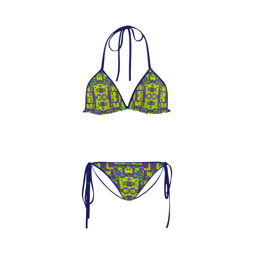 Overlap squares Custom Bikini Swimsuit