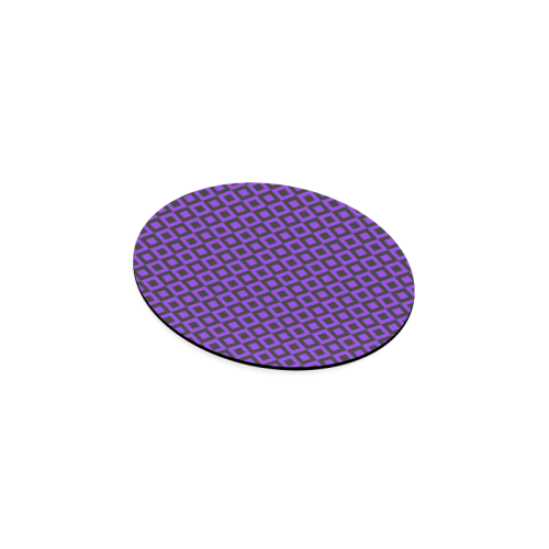 Purple and black squares Round Coaster