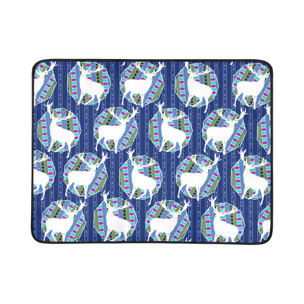 Geometric Deer Retro Pattern Beach Mat 78"x 60"