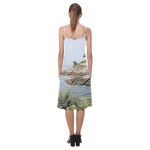 Travel Tenerife, painted Alcestis Slip Dress (Model D05)